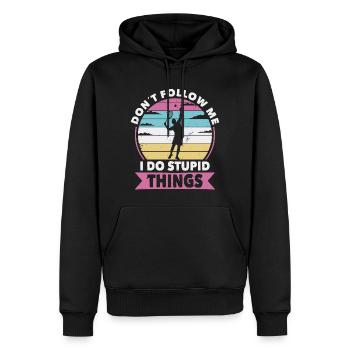 Ne me suivez pas Tennis - Sweat à capuche Premium bio Homme - noir - Devant - Nico (187cm)