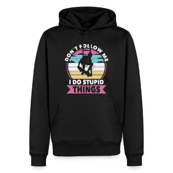 Ne suivez pas les patineurs skateboard - Sweat à capuche Premium bio Homme - noir - Devant - Nico (187cm)