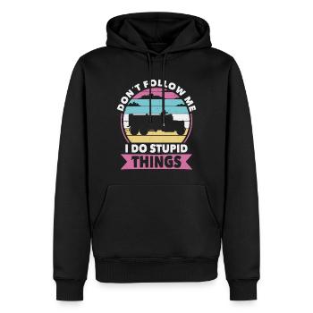 Ne suivez pas le chauffeur de camion ou le camionneur - Sweat à capuche Premium bio Homme - noir - Devant - Nico (187cm)
