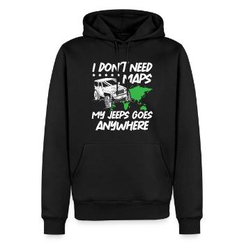 I Dont Need Maps My Jeeps Goes Anywhere - Männer Premium Bio Hoodie - Schwarz - Vorne - Nico (187cm)