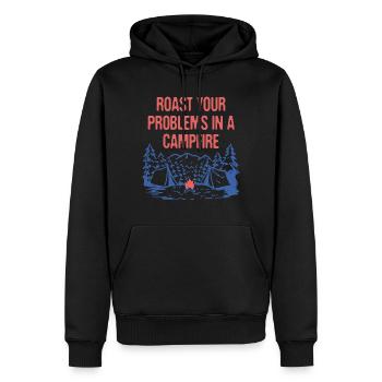 Problèmes de torréfaction dans un camp Camp Positivity Camping - Sweat à capuche Premium bio Homme - noir - Devant - Nico (187cm)