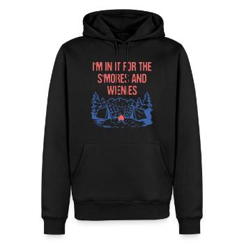 En route pour S’mores & Wienies Camping Foodie Camper - Sweat à capuche Premium bio Homme - noir - Devant - Nico (187cm)
