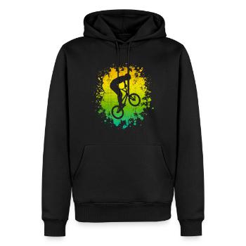BMX Fahrrad Freestyle Rad Stunt BMX Fahrer - Männer Premium Bio Hoodie - Schwarz - Vorne - Nico (187cm)