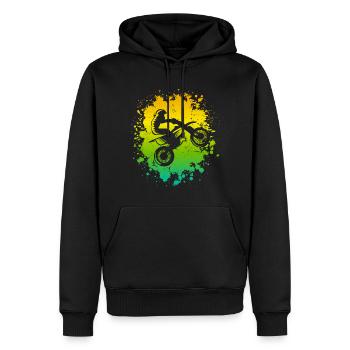 Motocross Dirtbike Tout-terrain Moto Moto-Cross - Sweat à capuche Premium bio Homme - noir - Devant - Nico (187cm)