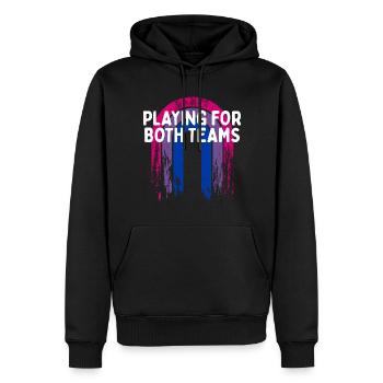 Jouer pour les deux équipes Bisexuel LGBTQ Bi Pride - Sweat à capuche Premium bio Homme - noir - Devant - Nico (187cm)
