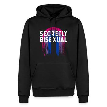 Secrètement bisexuel Bi Introverti Bi Pride - Sweat à capuche Premium bio Homme - noir - Devant - Nico (187cm)