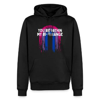 Vous êtes dans My Bi-Fi Range Bisexuel LGBTQ Bi - Sweat à capuche Premium bio Homme - noir - Devant - Nico (187cm)