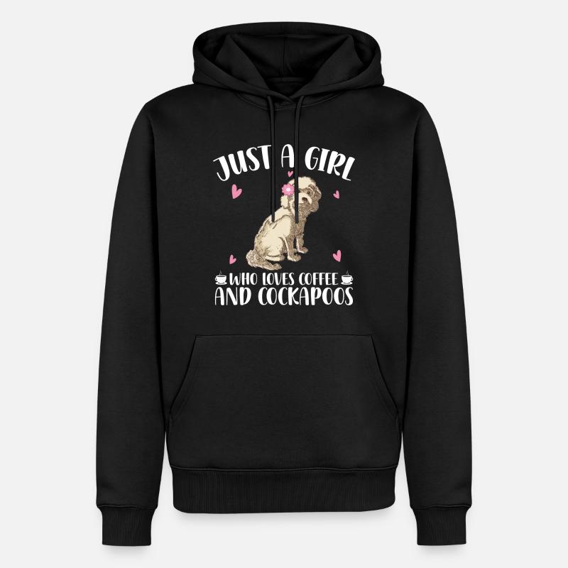 Cockapoo Mädchen - Männer Premium Bio Hoodie - Schwarz