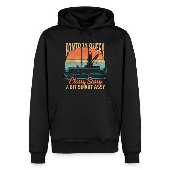 Pontonboot Kapitän Bootfahren See Pontoon - Männer Premium Bio Hoodie - Schwarz - Vorne - Nico (187cm)