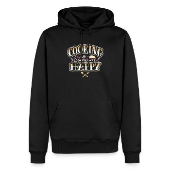 COOKING FUNNY SAYING - CHEF FUNNY QUOTE - Men’s Premium Organic Hoodie - black - Front - Nico (187cm)