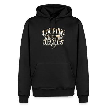 COOKING FUNNY SAYING - CHEF FUNNY QUOTE - Men’s Premium Organic Hoodie - black - Front - Nico (187cm)