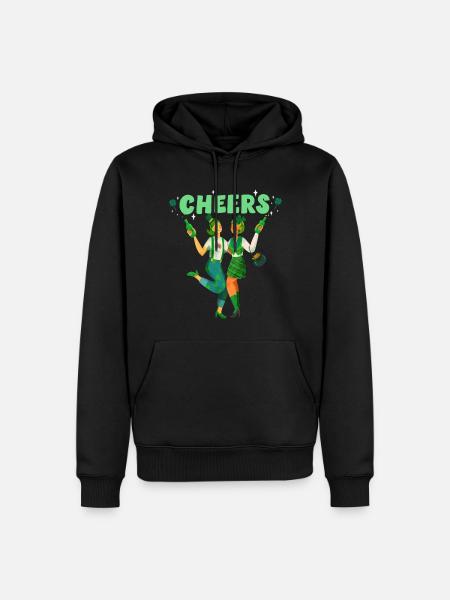 cheers. Happy St Patrick's Day! - Men’s Premium Organic Hoodie - black