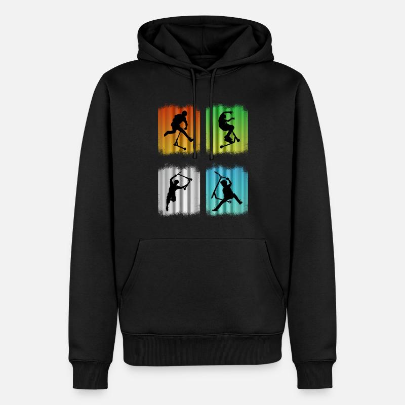 trottinette freestyle - Sweat à capuche Premium bio Homme - noir