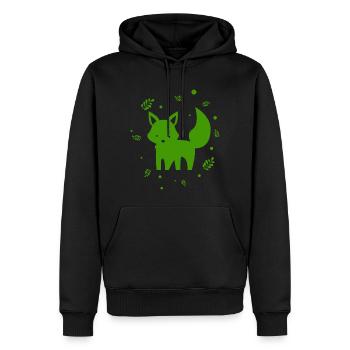 Fuchs - Tier - Zoo - Tierfreund - Naturschutz - Männer Premium Bio Hoodie - Schwarz - Vorne - Nico (187cm)