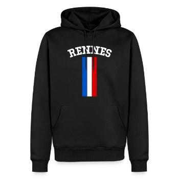 Rennes Ligue 1 - Sweat à capuche Premium bio Homme - noir - Devant - Nico (187cm)