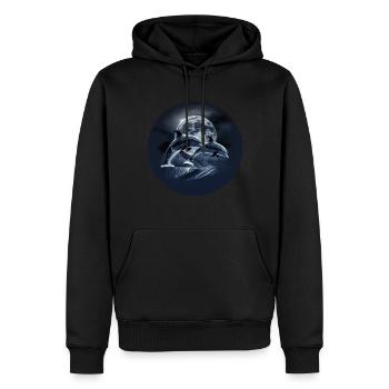 Dolphins Jumping in front of a Full Moon - Men’s Premium Organic Hoodie - black - Front - Nico (187cm)