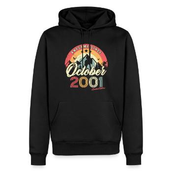 Cadeau D'anniversaire En Octobre 2001 Vintage - Sweat à capuche Premium bio Homme - noir - Devant - Nico (187cm)