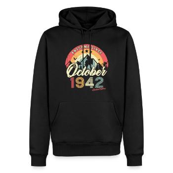 Cadeau D'anniversaire En Octobre 1942 Vintage - Sweat à capuche Premium bio Homme - noir - Devant - Nico (187cm)