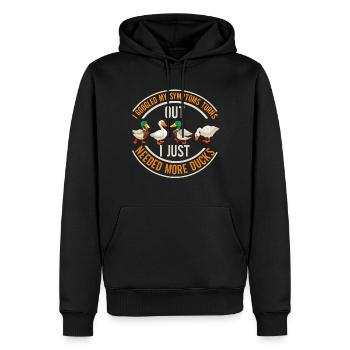 Propriétaire de canard Canard Mère Canard Amoureux Canard - Sweat à capuche Premium bio Homme - noir - Devant - Nico (187cm)