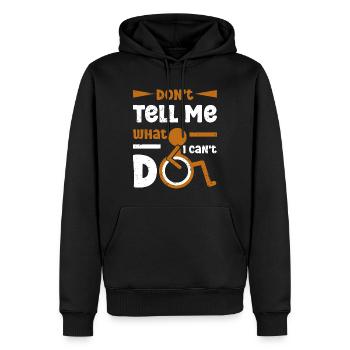 Rollstuhl Rollstuhlfahrer Beinamputation - Männer Premium Bio Hoodie - Schwarz - Vorne - Nico (187cm)