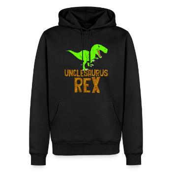 Oncle Rex Tonton Dinosaure - Sweat à capuche Premium bio Homme - noir - Devant - Nico (187cm)
