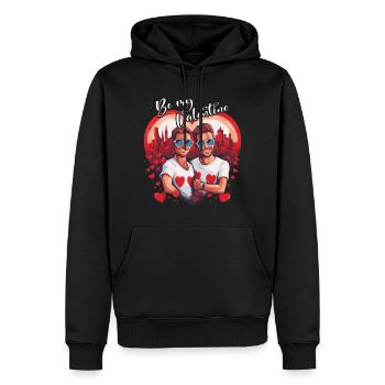 LGBT Gay Valentinstag Idee für Schwule - Männer Premium Bio Hoodie - Schwarz - Vorne - Nico (187cm)