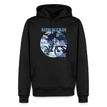 Mountain Majesty Ride - Männer Premium Bio Hoodie - Schwarz - Vorne - Nico (187cm)