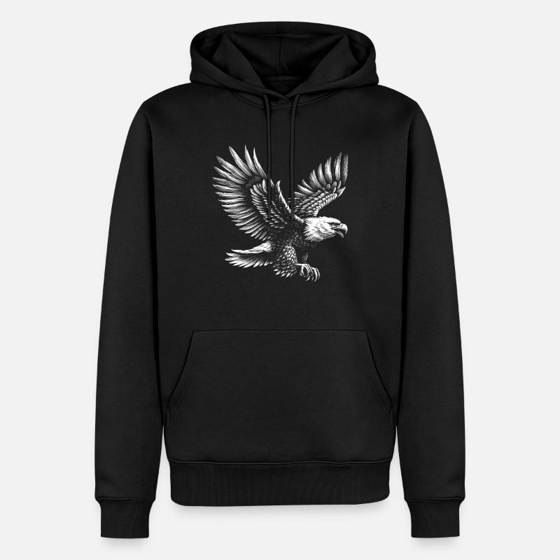 Aigle volant - Sweat à capuche Premium bio Homme - noir