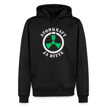 Atomkraft, Ja bitte - Männer Premium Bio Hoodie - Schwarz - Vorne - Nico (187cm)
