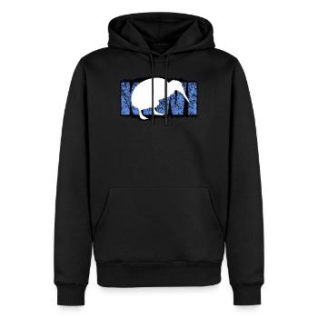 kiwi - Männer Premium Bio Hoodie - Schwarz - Vorne - Nico (187cm)