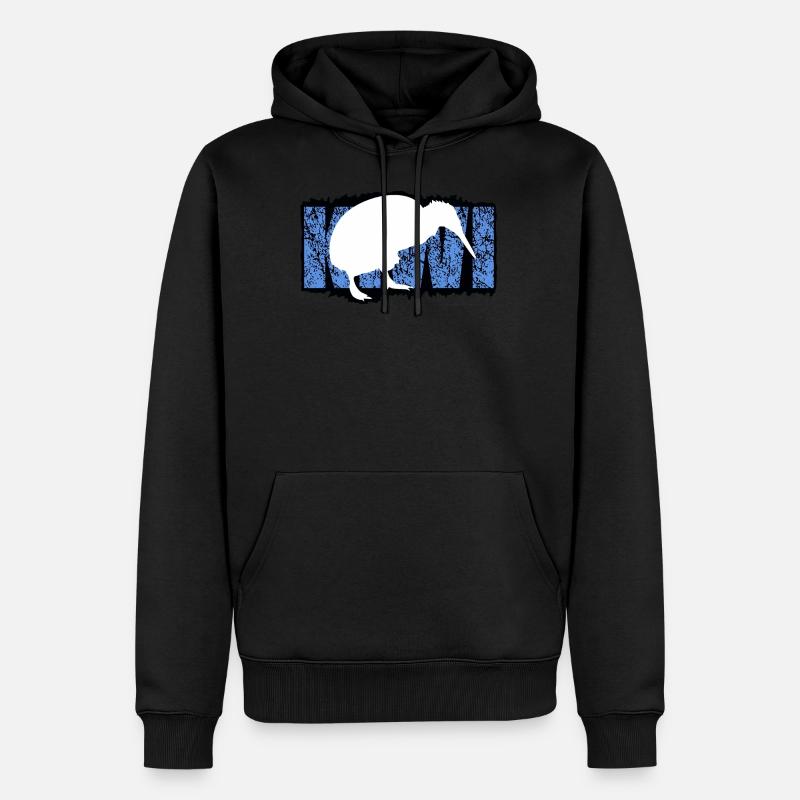 kiwi - Männer Premium Bio Hoodie - Schwarz