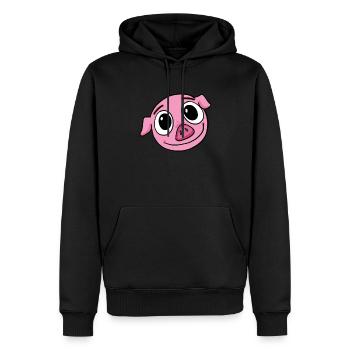 Porc - Sweat à capuche Premium bio Homme - noir - Devant - Nico (187cm)