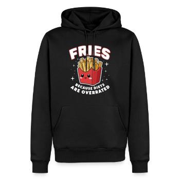 Pommes Diät Überbewertet Fritten Liebhaber - Männer Premium Bio Hoodie - Schwarz - Vorne - Nico (187cm)