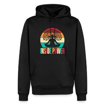 Yoga à l’intérieur du pouvoir Yoga drôle - Sweat à capuche Premium bio Homme - noir - Devant - Nico (187cm)