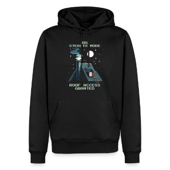 Schornsteinfeger Stealth Dach Zugang Retro Pixel - Männer Premium Bio Hoodie - Schwarz - Vorne - Nico (187cm)