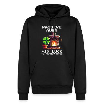 Schornsteinfeger Glück Aura Retro Pixel Art Dach - Männer Premium Bio Hoodie - Schwarz - Vorne - Nico (187cm)