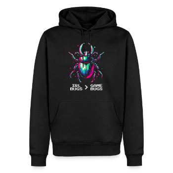 Insects Nature Love Retro Pixel Art Gaming - Men’s Premium Organic Hoodie - black - Front - Nico (187cm)
