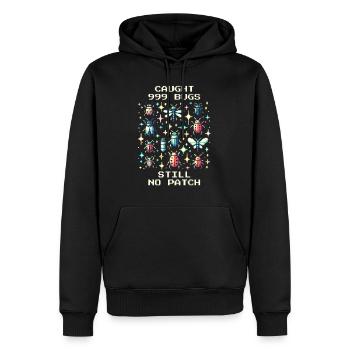 Fehler Humor Retro Pixel Art Gaming Nerd Insekten - Männer Premium Bio Hoodie - Schwarz - Vorne - Nico (187cm)