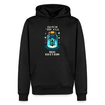 Insekten Sammeln Jagd Retro Pixel Art Gaming - Männer Premium Bio Hoodie - Schwarz - Vorne - Nico (187cm)