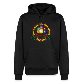 Jeu de bingo parce que d’autres sports nécessitent le bingo - Sweat à capuche Premium bio Homme - noir - Devant - Nico (187cm)