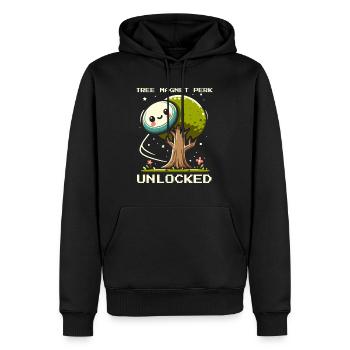 Aimant d’arbre | Arbres de disc golf lançant des chaînes de précision - Sweat à capuche Premium bio Homme - noir - Devant - Nico (187cm)