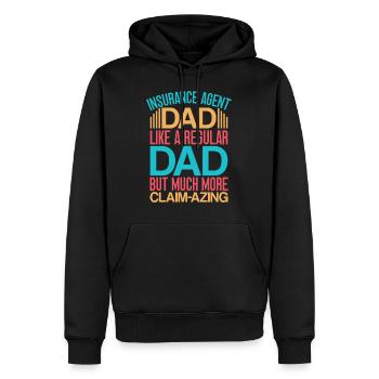 Agent d’assurance Papa Plus Claim-Azing Drôle - Sweat à capuche Premium bio Homme - noir - Devant - Nico (187cm)