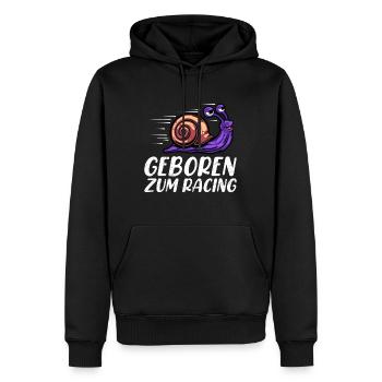 Läufer GEBOREN ZUM RACING Laufen Lustiges - Männer Premium Bio Hoodie - Schwarz - Vorne - Nico (187cm)