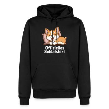 Offizielles Schlafshirt Corgi - Männer Premium Bio Hoodie - Schwarz - Vorne - Nico (187cm)