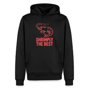 Crevettes les meilleures - Sweat à capuche Premium bio Homme - noir - Devant - Nico (187cm)