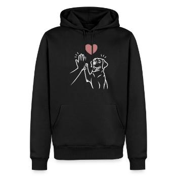 Labrador high five - Sweat à capuche Premium bio Homme - noir - Devant - Nico (187cm)