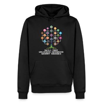 Skill Tree: Granny Squares | Häkeln - Männer Premium Bio Hoodie - Schwarz - Vorne - Nico (187cm)