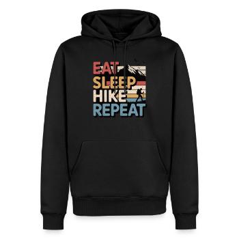 Eat Sleep Hike Repeat - Men’s Premium Organic Hoodie - black - Front - Nico (187cm)