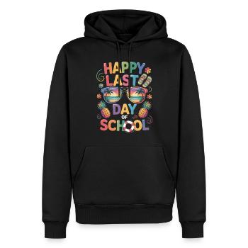 Dernier jour des vacances scolaires d’été - Sweat à capuche Premium bio Homme - noir - Devant - Nico (187cm)