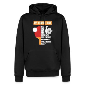 Tischtennis Spruch Tischtennis Humor - Männer Premium Bio Hoodie - Schwarz - Vorne - Nico (187cm)